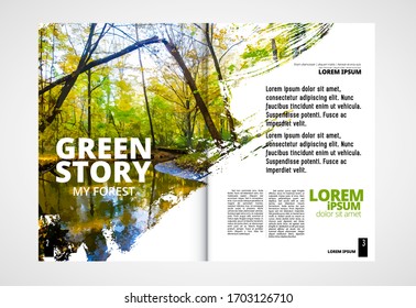 Printing Ecology Magazine, Brochure Layout Easy To Editable