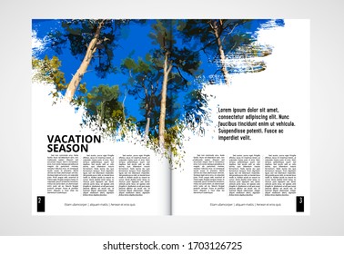 Printing ecology magazine, brochure layout easy to editable