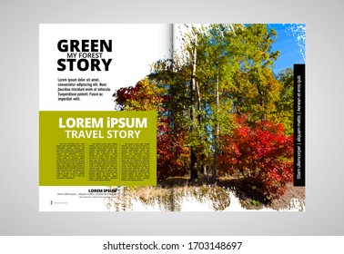 Printing ecology magazine, brochure layout easy to editable