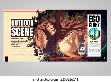 Printing ecology magazine, brochure layout easy to editable