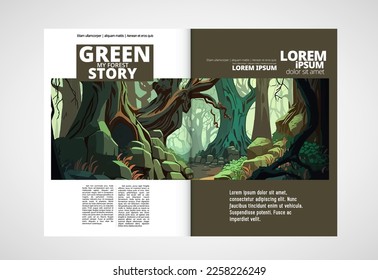 Printing ecology magazine, brochure layout easy to editable