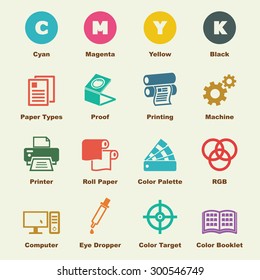 printing elements, vector infographic icons svg