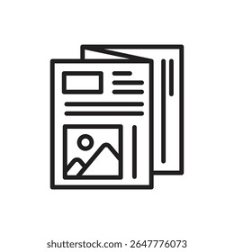 Printing Flyer Outline Icon Vector Illustration