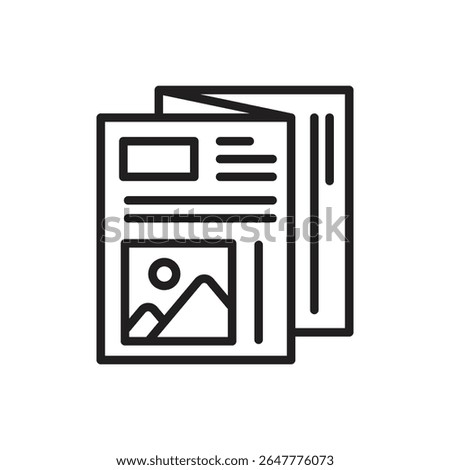 Printing Flyer Outline Icon Vector Illustration