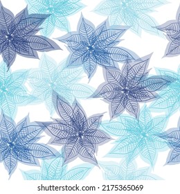 Printing with in hand drawn style on white background. Seamless pattern with spring flowers magnolia white and leaves, floral pattern for wallpaper background