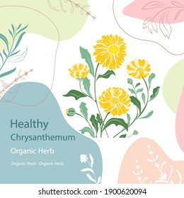 Printing with in hand drawn style.Design for packaging.Floral pattern in the many kind of flowers.