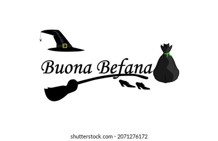 Printing house for Buona Befana, vector art illustration.