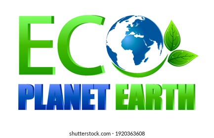 Printing house ECO PLANET EARTH, vector art illustration.