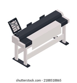 Printing house equipment on white background 3d isometric vector illustration