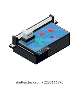 Printing house polygraphy equipment isometric icon 3d vector illustration