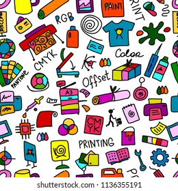 Printing house, seamless pattern for your design
