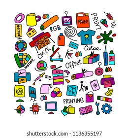 Printing house, sketch for your design