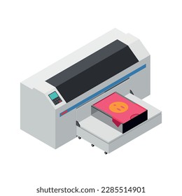 Printing house typography equipment isometric icon 3d vector illustration