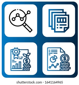 printing icon set. Collection of Analytics, Printing icons
