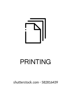 Printing icon. Single high quality outline symbol for web design or mobile app. Thin line sign for design logo. Black outline pictogram on white background