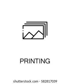 Printing icon. Single high quality outline symbol for web design or mobile app. Thin line sign for design logo. Black outline pictogram on white background