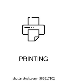 Printing icon. Single high quality outline symbol for web design or mobile app. Thin line sign for design logo. Black outline pictogram on white background