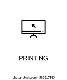 Printing icon. Single high quality outline symbol for web design or mobile app. Thin line sign for design logo. Black outline pictogram on white background