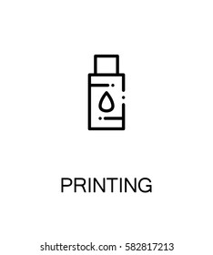 Printing icon. Single high quality outline symbol for web design or mobile app. Thin line sign for design logo. Black outline pictogram on white background