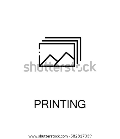Printing icon. Single high quality outline symbol for web design or mobile app. Thin line sign for design logo. Black outline pictogram on white background