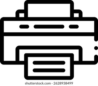 icono de impresión. Diseño De Estilo Lineal Delgado Aislado Sobre Fondo Blanco