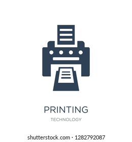 printing icon vector on white background, printing trendy filled icons from Technology collection, printing vector illustration
