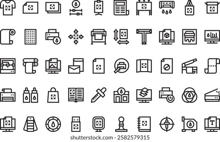 Printing icons High-Quality Vector Icons Collection with Editable Stroke. Ideal for Professional and Creative Projects