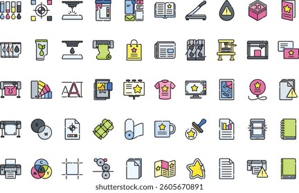 Printing icons High-Quality Vector Icons Collection with Editable Stroke. Ideal for Professional and Creative Projects