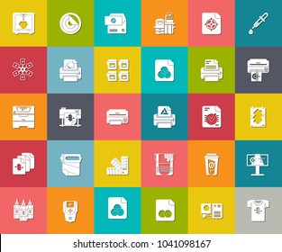 Printing Icons, Paper Printer Illustration, Graphic Design Elements, Computer Icons