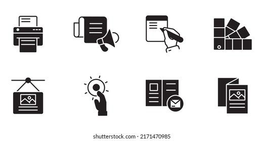 printing icons set . printing pack symbol vector elements for infographic web