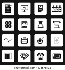 Printing icons set in simple style. Printing service set collection vector illustration