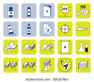 Printing industry icons set