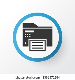 Printing machine icon symbol. Premium quality isolated multifunction printer element in trendy style.