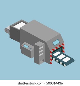 Printing Machine Isometric Design Vector Illustration Flat Design