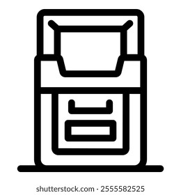 Printing machine processing sheets with ink cartridges inside, representing office work and printing technology