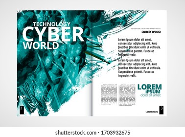 Printing magazine with 3D rendering technology concept easy to editable