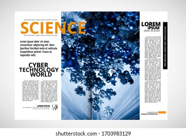 Printing magazine with 3D rendering technology concept easy to editable