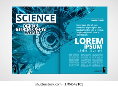 Revista de impresión con el concepto de tecnología de representación 3D fácil de editar