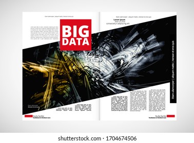 Printing magazine with 3D rendering technology concept easy to editable