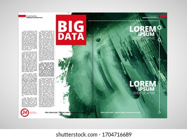 Printing magazine with 3D rendering technology concept easy to editable