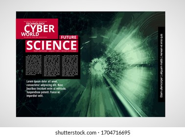 Printing magazine with 3D rendering technology concept easy to editable