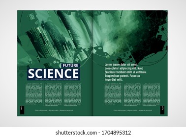 Printing magazine with 3D rendering technology concept easy to editable