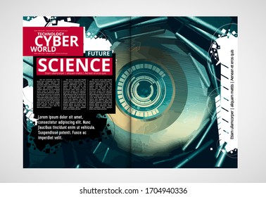 Printing magazine with 3D rendering technology concept easy to editable