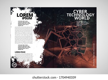 Printing magazine with 3D rendering technology concept easy to editable