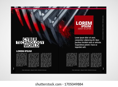 Printing magazine with 3D rendering technology concept easy to editable