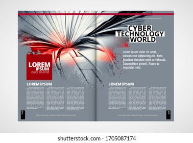 Printing magazine with 3D rendering technology concept easy to editable
