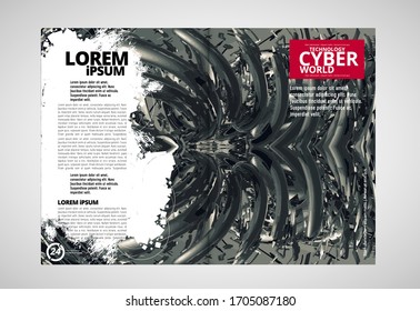 Printing magazine with 3D rendering technology concept easy to editable