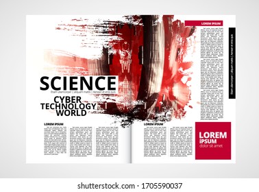 Printing magazine with 3D rendering technology concept easy to editable