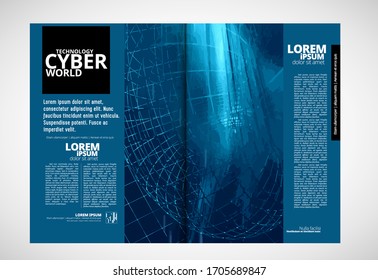 Printing magazine with 3D rendering technology concept easy to editable