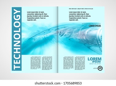 Printing magazine with 3D rendering technology concept easy to editable
